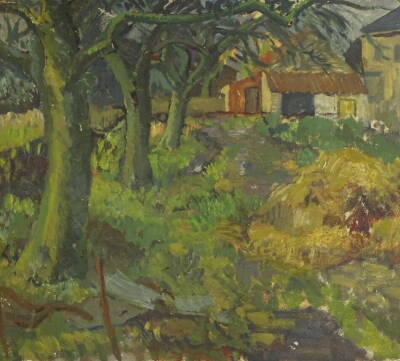 Noel Rowston Brannan (1921-2001). Farmstead track with trees, oil on board, 38cm x 43.5cm, and four others (5).