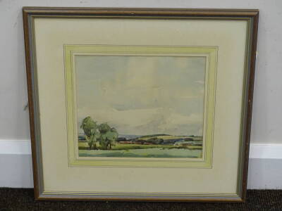 Edward Eaton Brannan (1886-1957). Lincolnshire landscape, watercolour, titled verso, 23.5cm x 26cm. - 2