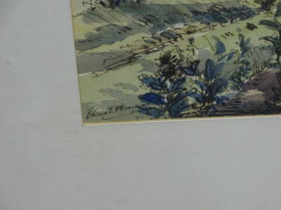 Edward Eaton Brannan (1886-1957). Country lane landscape, watercolour, signed, 29.5cm x 34cm. - 3