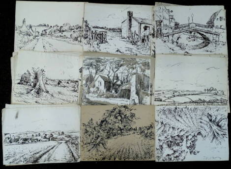 Edward Eaton Brannan (1886-1957). Studio works (titled Drawings 185201918), contents of album, approx 47 works.