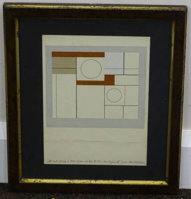 Benjamin Lander Nicholson (1894-1982). Abstract, coloured print, with hand written dedication to Mr and Mrs Hepworth from Ben Nicholson, 25cm x 18cm. Provenance: Brannan Archive. - 2