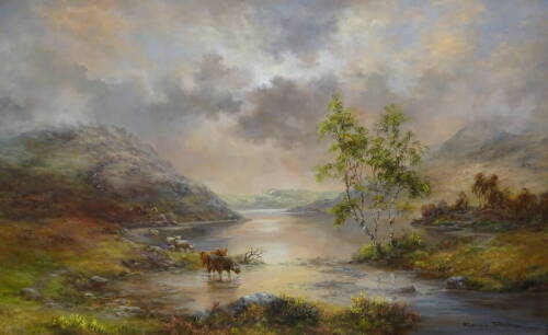 Prudence Turner (1930-2007). Highland river scene, oil on canvas, signed.