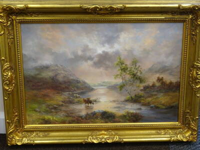 Prudence Turner (1930-2007). Highland river scene, oil on canvas, signed. - 2