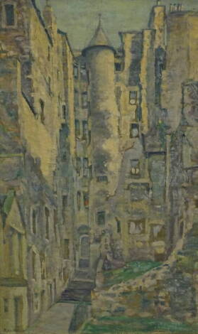 Robert Henry Alison Ross (act.1898-194). Advocats Close Edinburgh, oil on canvas, signed, 58cm x 35cm.