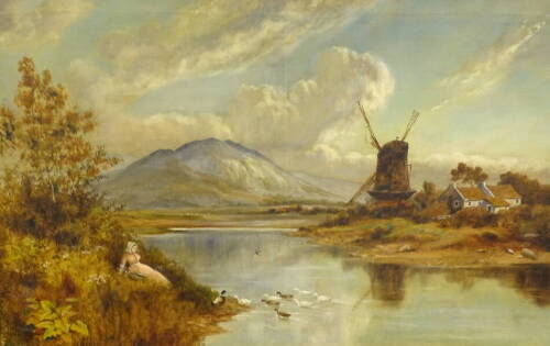 T. Colis (?) (19thC/20thC). Later afternoon on the Welsh border, oil on canvas, signed, 75cm x 126cm.