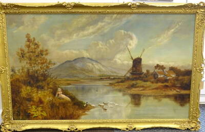 T. Colis (?) (19thC/20thC). Later afternoon on the Welsh border, oil on canvas, signed, 75cm x 126cm. - 2