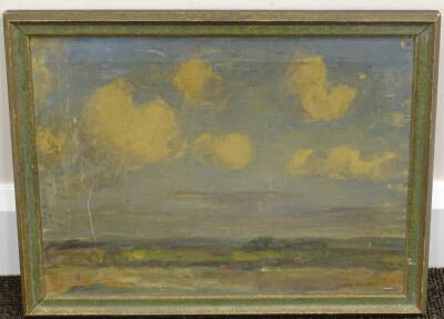 Doris Hooper. Landscape with blue sky, oil on canvas, signed, 30cm x 40cm. - 2