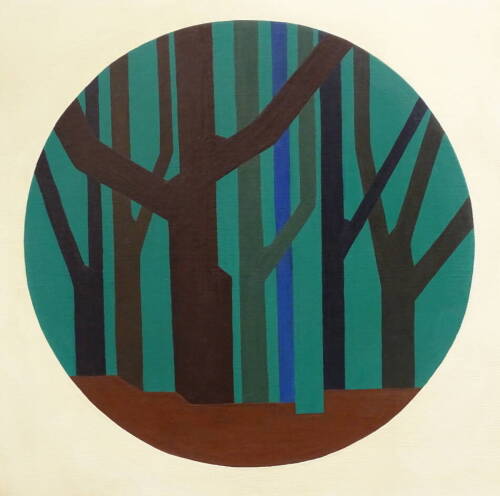 Kathleen Crow. Winter, acrylic on board, signed and titled verso, 76cm x 76cm.