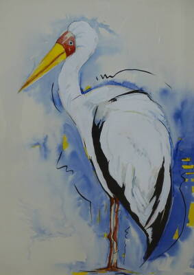 Rozanne Bell (b.1962). Bird White, watercolour, signed, 75cm x 54cm With artist signed certificate of authenticity.