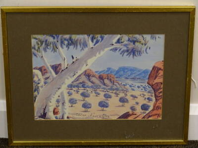 Oscar Namatjira (1922-1991). Landscape, watercolour, signed, 25cm x 35cm. - 2