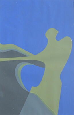 20thC School. Abstract, gouache, indistinctly signed verso, 48cm x 32cm, and another signed Barry Driscoll (2).