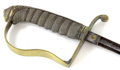 A British 1796 pattern officers sword, with scabbard (AF), 100cm L, blade 85cm L.