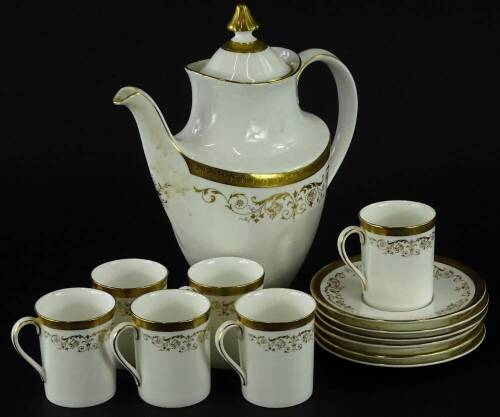 A Royal Doulton Belmont pattern part coffee service, to include coffee pot and cover.