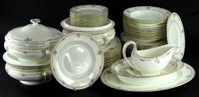 A Wedgwood Markham pattern part dinner service, to include three tureens and covers, large plates, soup plates, meat dish, etc.