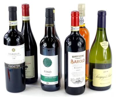 A collection of wine, to include Barolo, Savigny-les-Beaune, white port, etc.