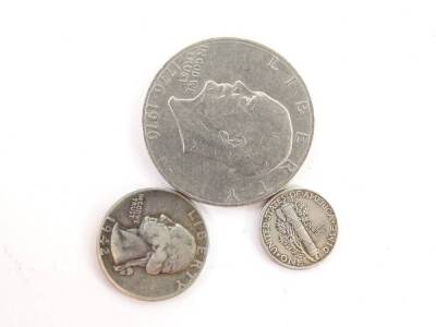 Ten various American silver coins, 71g approx. - 3