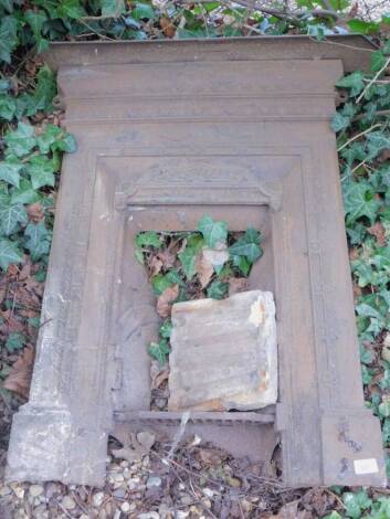 A small late Victorian cast iron fire surround, 66cm W.