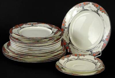 Various items of Crown Ducal Orange Blossom table ware, to include dinner plates and side plates.