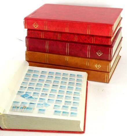 Six various stamp stock books.