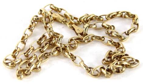 A 9ct gold belcher chain, 46cm L overall, 3.2g.