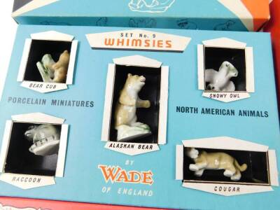 Five Wade Whimsies boxed sets, No's 1-3, Pedigree Dogs No 7 and North American Animals No 9, together with unboxed Wade Whimsies. (AF) - 2