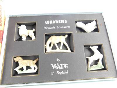 Five Wade Whimsies boxed sets, No's 1-3, Pedigree Dogs No 7 and North American Animals No 9, together with unboxed Wade Whimsies. (AF) - 5