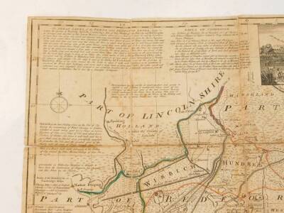 Emanuel Bowen. An accurate map of Cambridgeshire, divided into it's hundreds, hand coloured engraving, dedicated to The Right Honble Henry Clinton, Earl of Lincoln, printed for Jon Bowles, London c1764-77. - 5