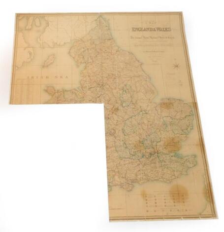 Three Victorian sectional maps of England, c1860, drawn by R Creighton, engraved by J Dower, and sold by Edward Stanford., divided into Counties, Parliamentary Divisions and Diocese, Shewing (sic) The Principle Roads, Railways, Rivers and Canals, and The 