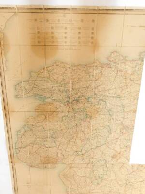 Three Victorian sectional maps of England, c1860, drawn by R Creighton, engraved by J Dower, and sold by Edward Stanford., divided into Counties, Parliamentary Divisions and Diocese, Shewing (sic) The Principle Roads, Railways, Rivers and Canals, and The - 3