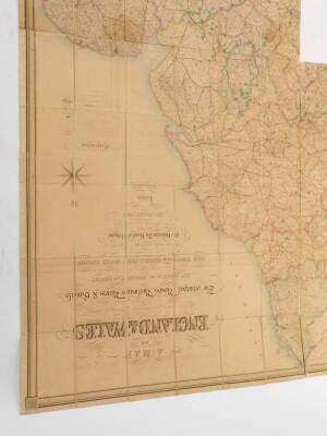 Three Victorian sectional maps of England, c1860, drawn by R Creighton, engraved by J Dower, and sold by Edward Stanford., divided into Counties, Parliamentary Divisions and Diocese, Shewing (sic) The Principle Roads, Railways, Rivers and Canals, and The - 4