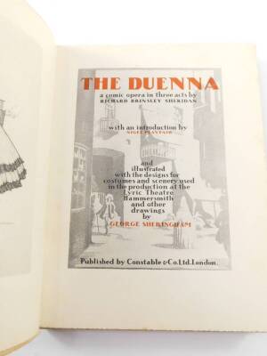 Sheridan (Richard Brinsley). The Duenna, illustrated with designs of costumes and scenery, used in the production at The Lyric Theatre Hammersmith, and other drawings by George Sheringham, Introduction by Nigel Playfair, green morocco, published by Consta - 13