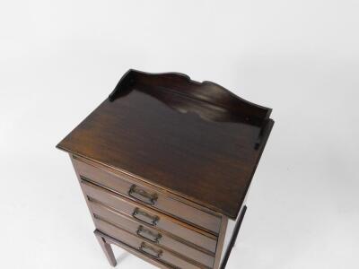 A Victorian mahogany music chest, with a galleried back, over four drop front drawers, raised on tapering square legs, 84cm H, 50cm W, 35.5cm D. - 2