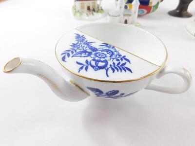 A group of pottery and porcelain, including five Coalport pastel burners, Coalport invalid feeding cup, further feeding cup and a Venice Fine Porcelain teapot. (11) - 5