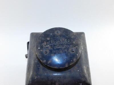 An Adlike black painted railway lamp, 38cm H. - 3