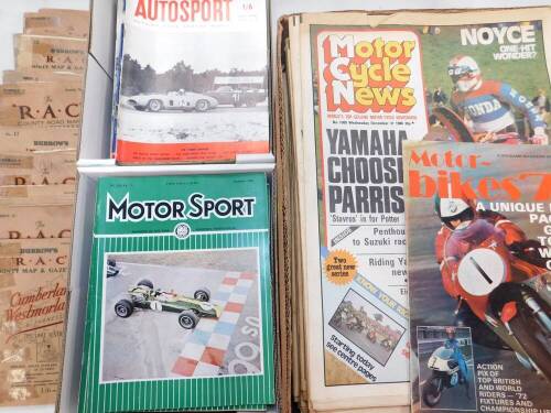 RAC Country Road Map and Gazetter Guides, Motorcycle Newspapers c1980's, Autosport Magazines, etc. (qty)