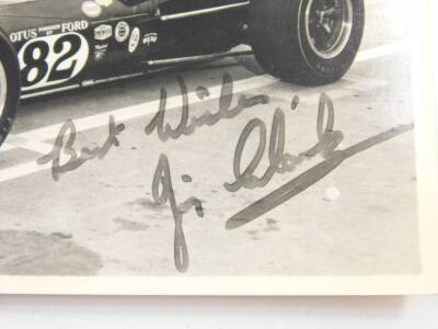 A signed photograph of Jim Clark at The Indianapolis 500 1965, photographed in his winning Lotus 38. - 4