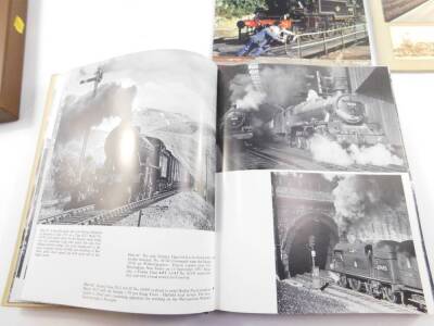 A framed print of Bristol Railway Station, The Steam Cameramen Book, Rail Atlas of Britain 1977, and two Railway Magazines. (5) - 5