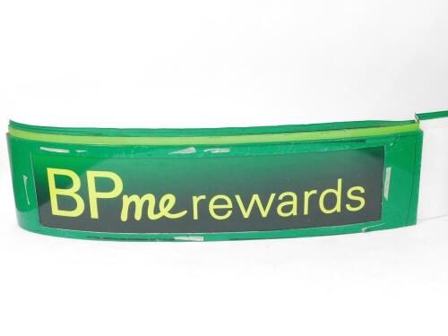 A BP ME Rewards lorry skirt, green, 56cm H, 250cm W.