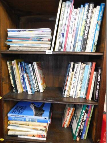 Books relating to aviation, including military aircraft, Boeing, etc. (3 shelves)