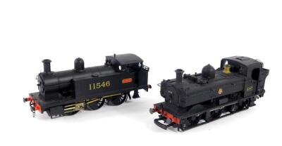 A kit built OO gauge locomotive, LMS black livery, 0-6-2, 6912., and a further LMS locomotive, black livery, 0-6-0, 11546., with associated boxes. (2)