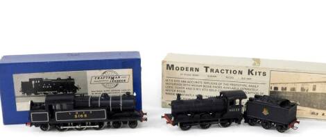 A kit built OO gauge locomotive, LNER black livery, 4-6-2, 5165., together with a kit built OO gauge J17 Class locomotive, BR black livery, 0-6-0, 65520. (2)