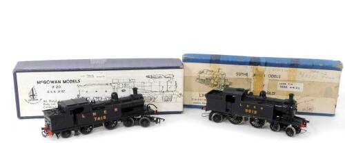 A kit built OO gauge locomotive LNER black livery, 4-4-2, 7415, together with a further LNER locomotive, black livery, 4-4-2, 9515, with associated boxes. (2)