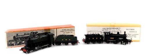 A kit built OO gauge 4300 Class locomotive, GWR green livery, 2-6-0, 6345, together with a D17 Class locomotive, LNER black livery, 4-4-0, 1902. (2)