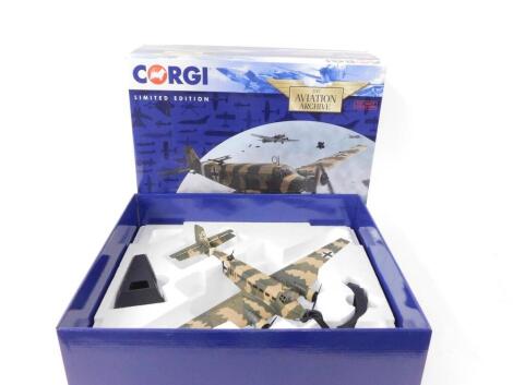 A Corgi Aviation Archive Junkers JU52 die cast model plane, 1:72 scale, AA36908, boxed.