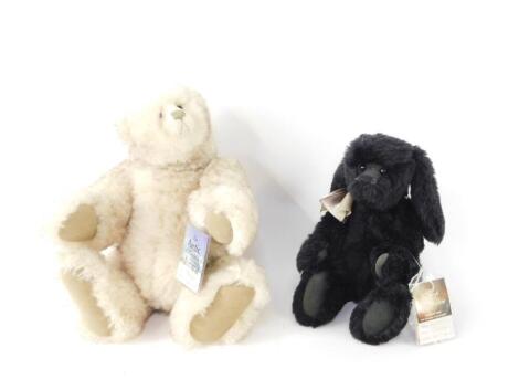 The Cotswold Bear Company soft toys, comprising The Arctic Collection Phantom Bear, limited edition 13/100, and Shop Exclusive Mouse Trap Charlie soft rabbit. (2)