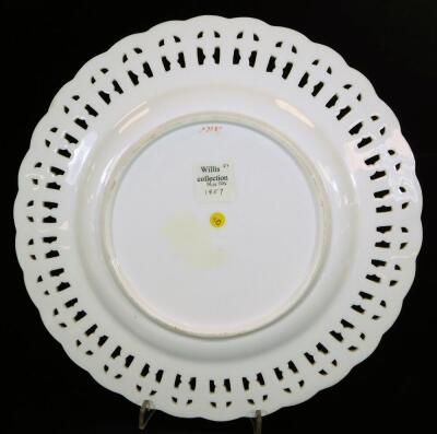 A pair of Minton ribbon plates, decorated with fine landscapes, pattern no. A3082, c1860, 23m Dia. Ex Willis Collection. - 5
