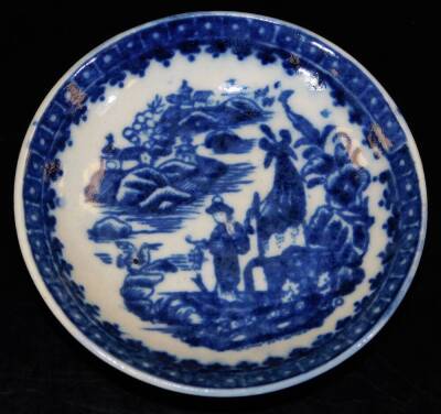 A Caughley miniature tea bowl and saucer en suite, c1780, saucer 7.5cm Dia. - 2