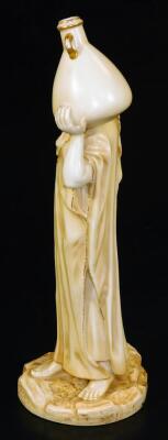 A Royal Worcester blush ivory figure, of a female water carrier, shape code 1250, c1912, 14cm H. - 2