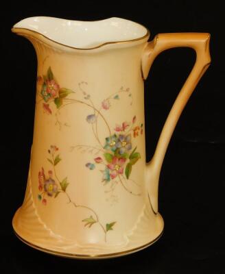 A Grainger & Co Worcester blush ivory ewer, decorated with flowers, shape code G900, 1890, 13cm H. - 3
