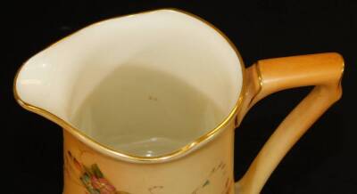 A Grainger & Co Worcester blush ivory ewer, decorated with flowers, shape code G900, 1890, 13cm H. - 4